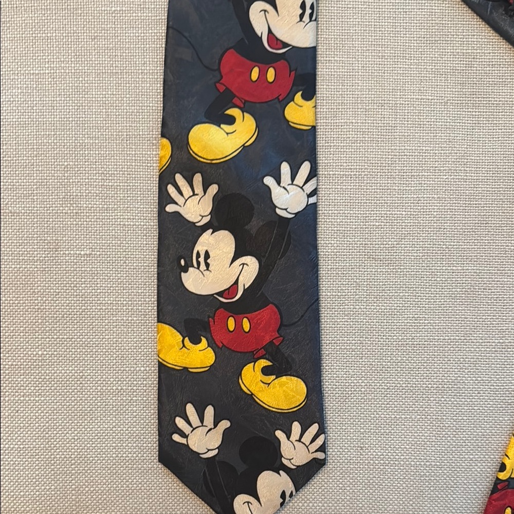 Vintage Mickey Mouse Tie with Yellow and Red Accents